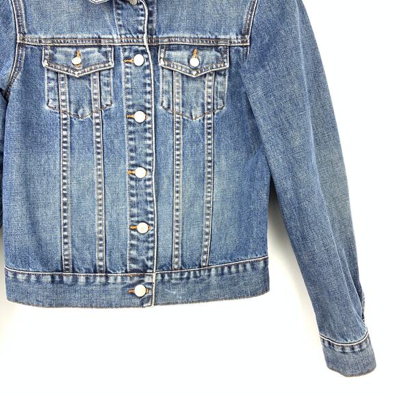J. Crew Denim Jacket Womens Size Small Medium Wash Denim 100% Cotton - Picture 4 of 5